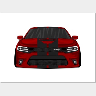 DODGE CHARGER DARK-RED Posters and Art